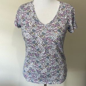 Women’s GAP Large Favorite T Floral V Neck Short Sleeve